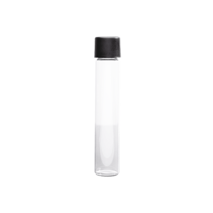 Glass Preroll Tube - Black Cap