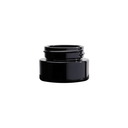 Glossy Black Glass Concentrate Containers