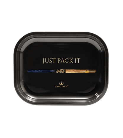 Metal Rolling Tray – Just Pack It Gold Roll – Black – Small (7 x 5.5 inch)