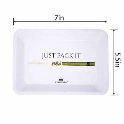 Metal Rolling Tray – Just Pack It – White – Small (7 x 5.5 Inch)