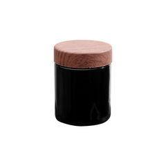 Black Glass Jar - Redwood Lid