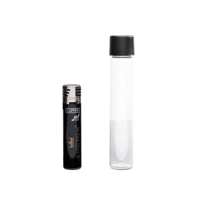 Glass Preroll Tube - Black Cap