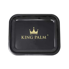 King Palm Metal Rolling Tray - Black - Large (13.5 x 11 Inch)