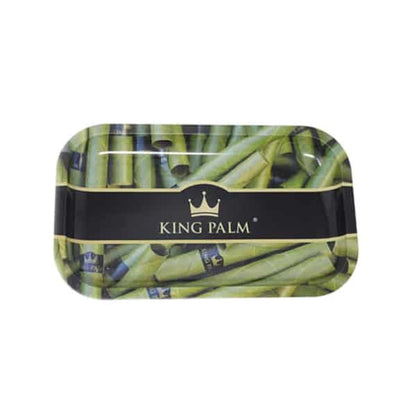 King Palm Metal Rolling Tray - Green - Medium (10.5 x 6.5 Inch)